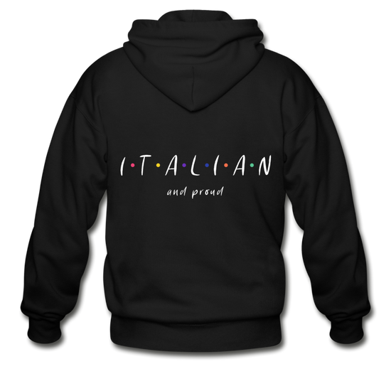 Italian and proud Unisex ZIP Hoodie - black