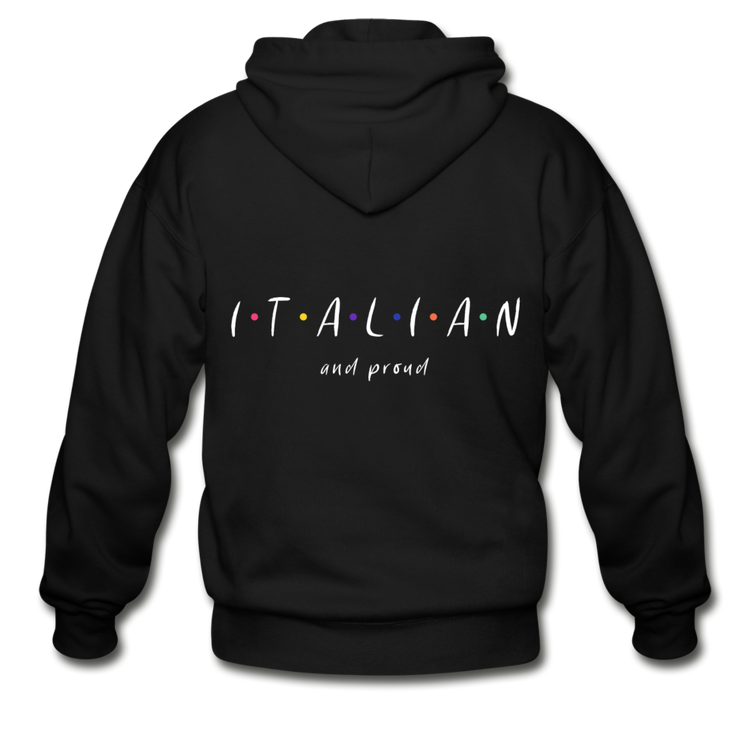 Italian and proud Unisex ZIP Hoodie - black