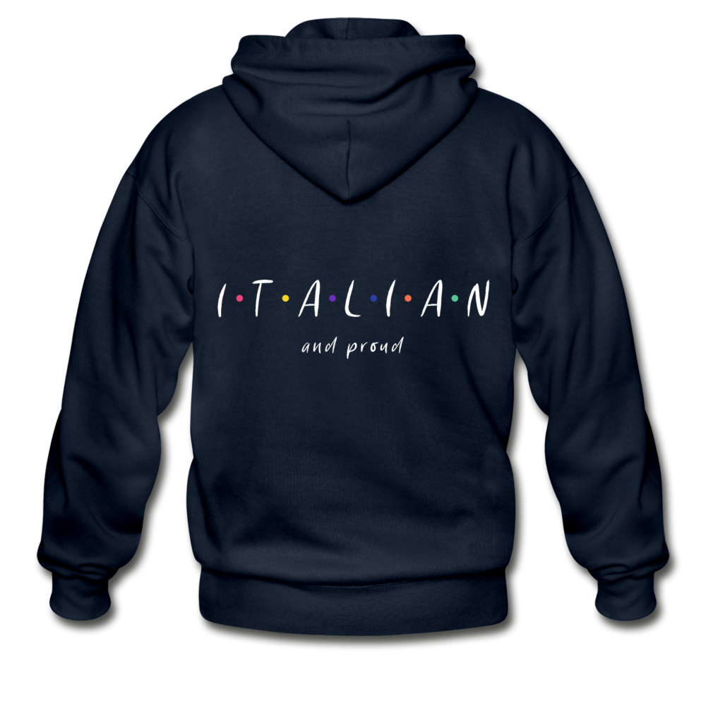 Italian and proud Unisex ZIP Hoodie - navy