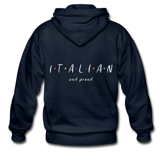 Italian and proud Unisex ZIP Hoodie - navy