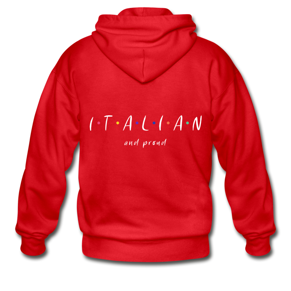 Italian and proud Unisex ZIP Hoodie - red