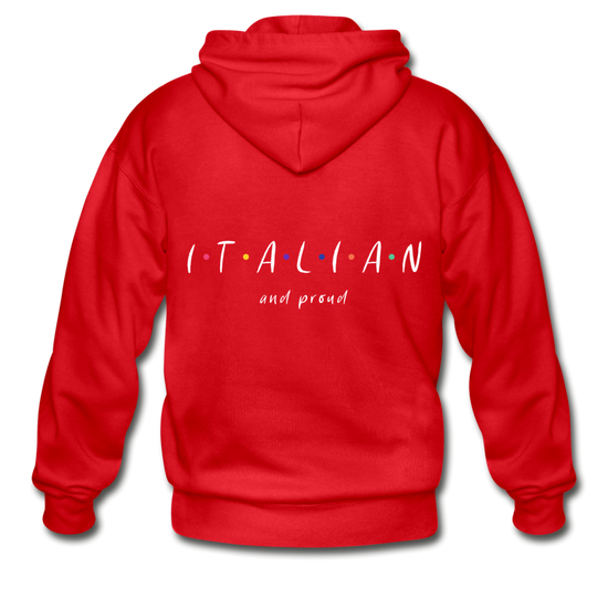 Italian and proud Unisex ZIP Hoodie - red