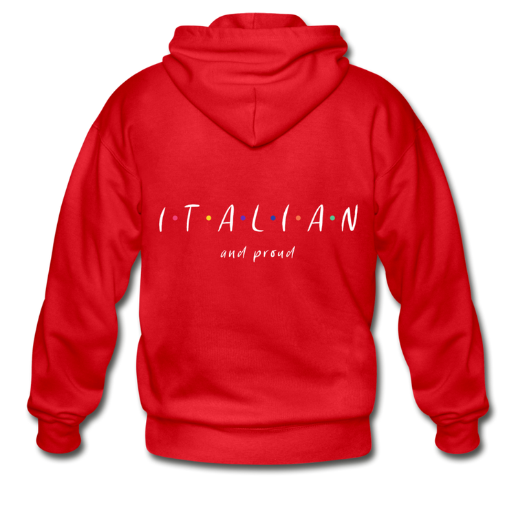 Italian and proud Unisex ZIP Hoodie - red