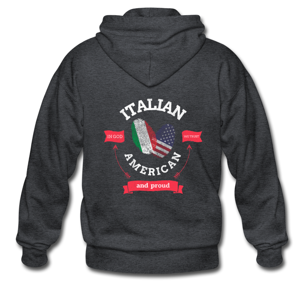Italian - American and proud Unisex ZIP Hoodie - deep heather