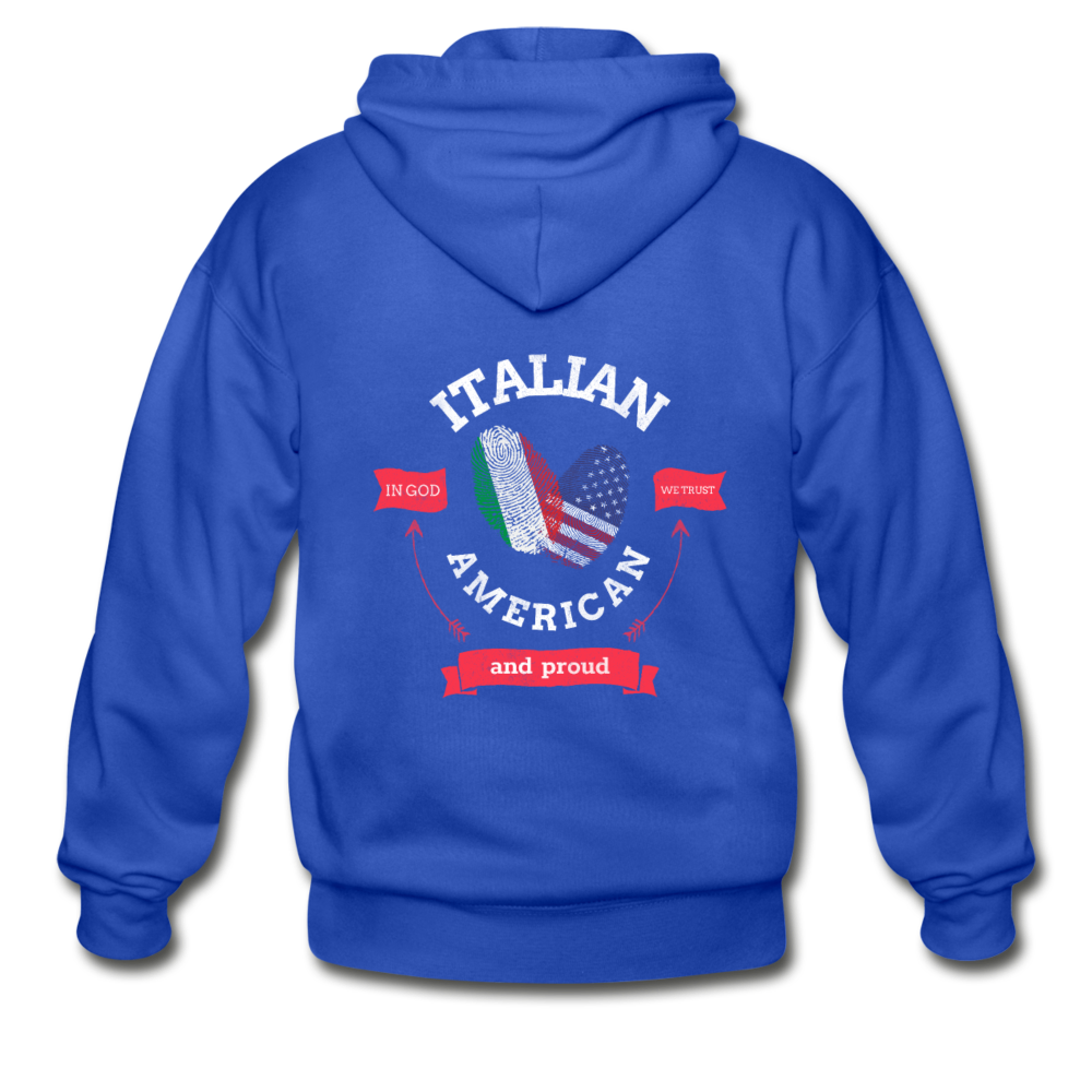 Italian - American and proud Unisex ZIP Hoodie - royal blue