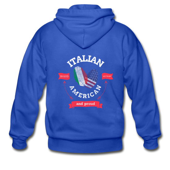 Italian - American and proud Unisex ZIP Hoodie - royal blue