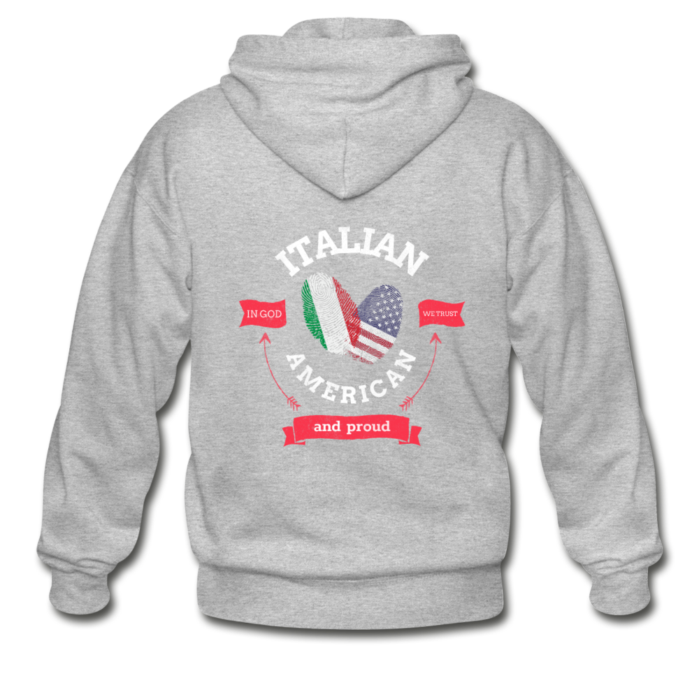 Italian - American and proud Unisex ZIP Hoodie - heather gray