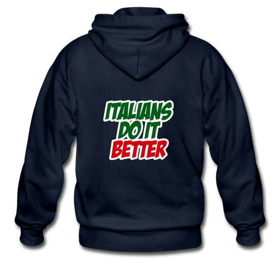 Italians do it better 2 Unisex ZIP Hoodie - navy