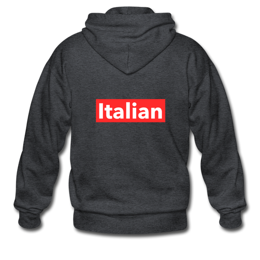 Italian red Unisex ZIP Hoodie - deep heather
