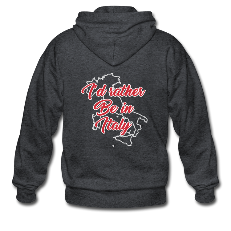 I'd rather be in Italy Unisex ZIP Hoodie - deep heather