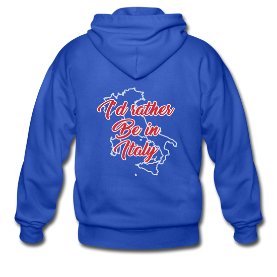 I'd rather be in Italy Unisex ZIP Hoodie - royal blue