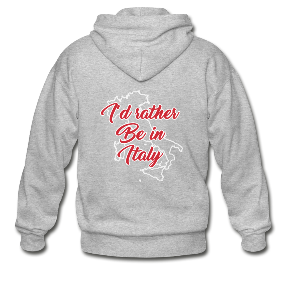 I'd rather be in Italy Unisex ZIP Hoodie - heather gray