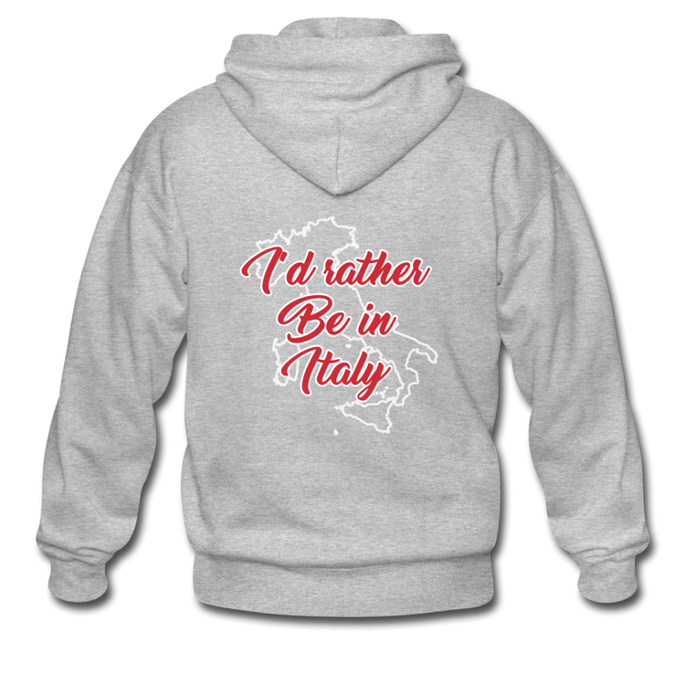 I'd rather be in Italy Unisex ZIP Hoodie - heather gray