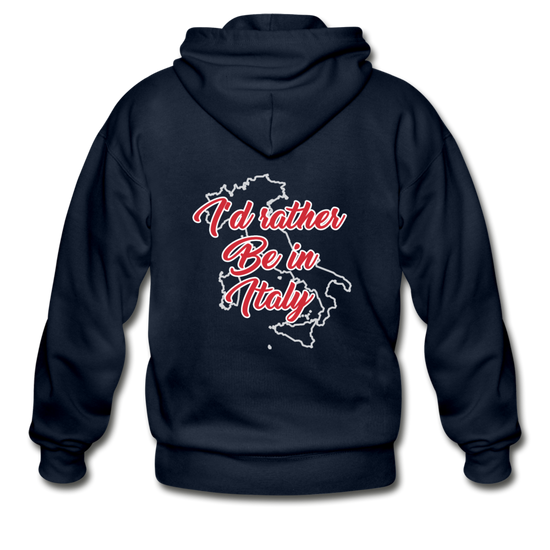 I'd rather be in Italy Unisex ZIP Hoodie - navy