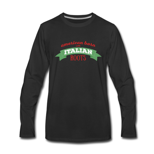 American born with Italian roots Men's Longsleeve - black