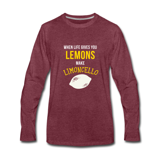 When life gives you lemons make Limoncello Men's Longsleeve - heather burgundy