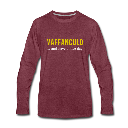 Vaffanculo... and have a nice day Men's Longsleeve - heather burgundy
