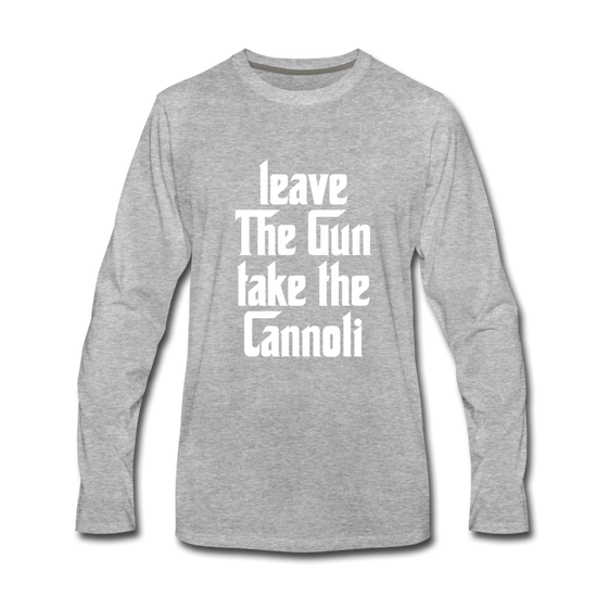 Leave The Gun Take The Cannoli Men's Longsleeve - heather gray