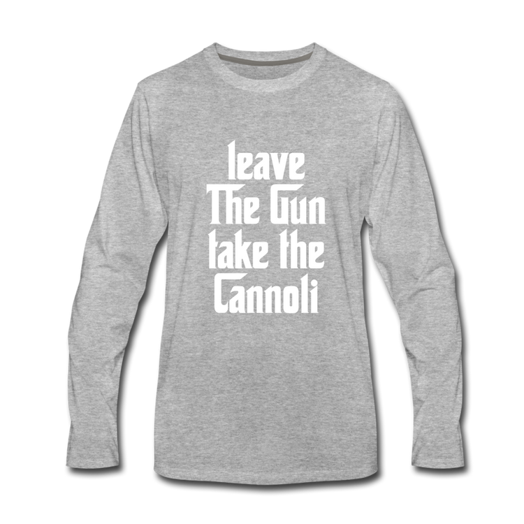 Leave The Gun Take The Cannoli Men's Longsleeve - heather gray