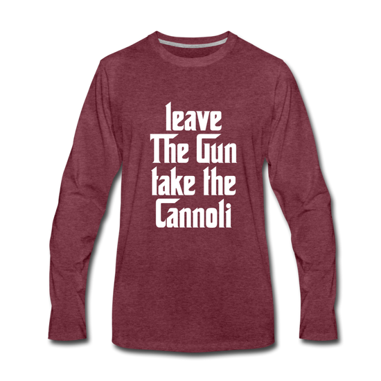 Leave The Gun Take The Cannoli Men's Longsleeve - heather burgundy