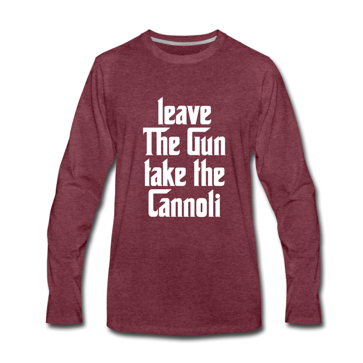 Leave The Gun Take The Cannoli Men's Longsleeve - heather burgundy