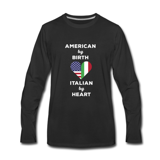 American by birth Italian by heart Men's Longsleeve - black