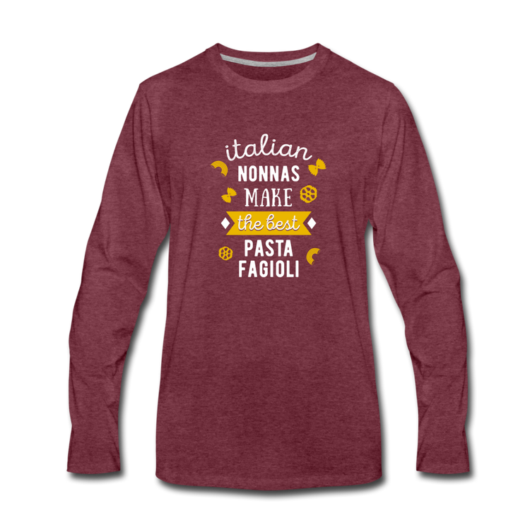 Italian nonnas make the best pasta fagioli Men's Longsleeve - heather burgundy