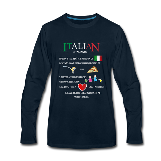 Italian (Italiano) noun Men's Longsleeve - deep navy