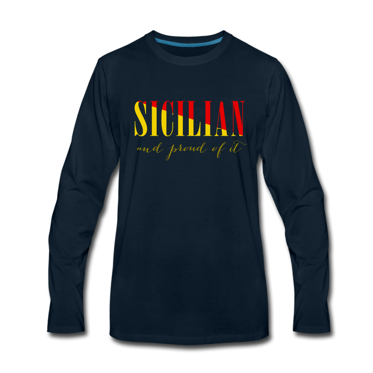 Sicilian and proud of it Men's Longsleeve - deep navy