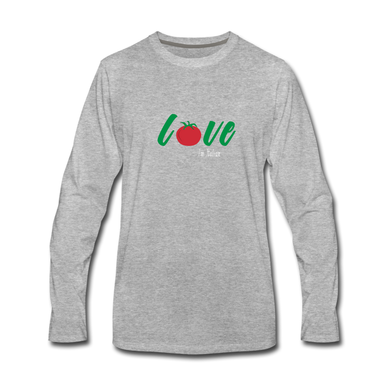 Love I'm Italian Men's Longsleeve - heather gray