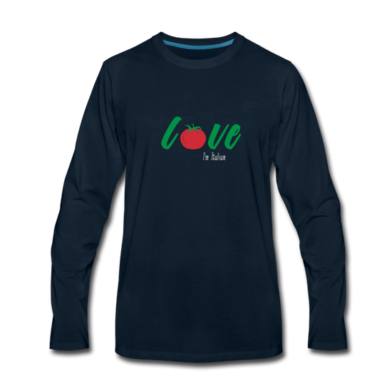 Love I'm Italian Men's Longsleeve - deep navy