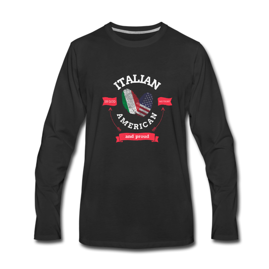 Italian - American and proud Men's Longsleeve - black
