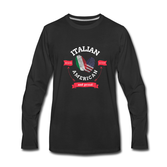 Italian - American and proud Men's Longsleeve - black