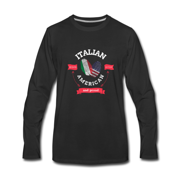 Italian - American and proud Men's Longsleeve - black