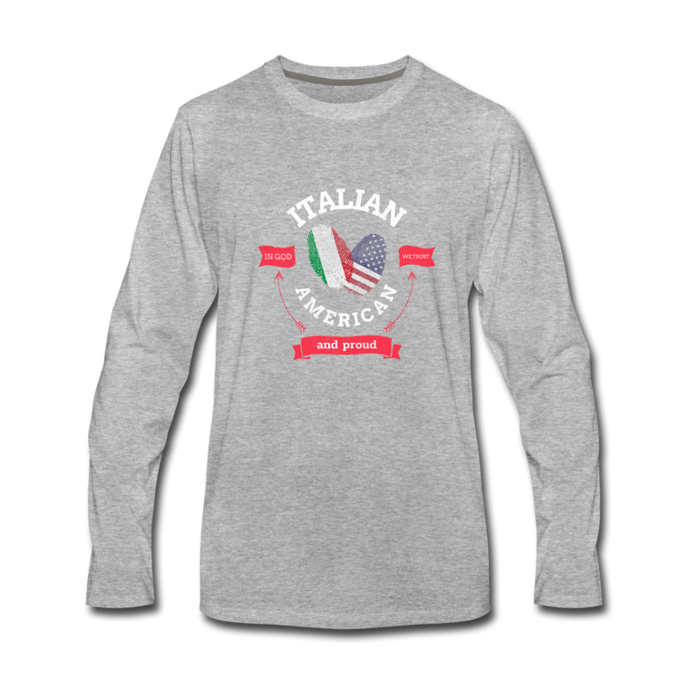 Italian - American and proud Men's Longsleeve - heather gray