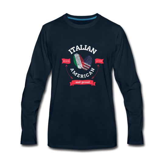 Italian - American and proud Men's Longsleeve - deep navy