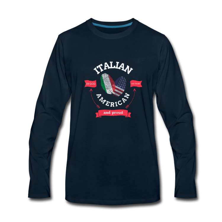 Italian - American and proud Men's Longsleeve - deep navy