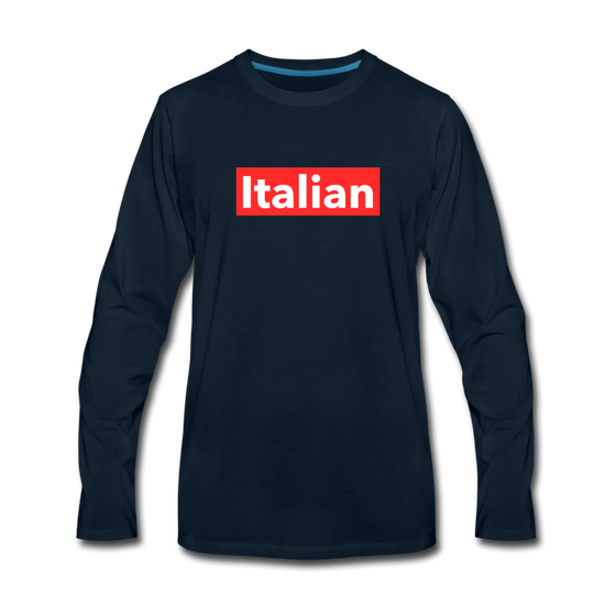 Italian red Men's Longsleeve - deep navy