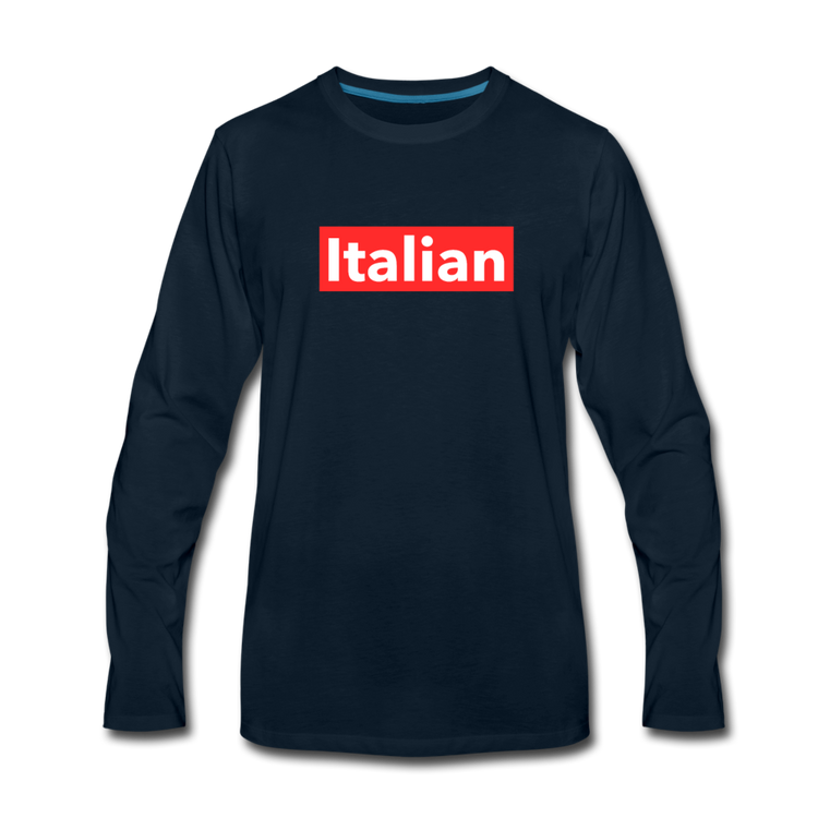 Italian red Men's Longsleeve - deep navy