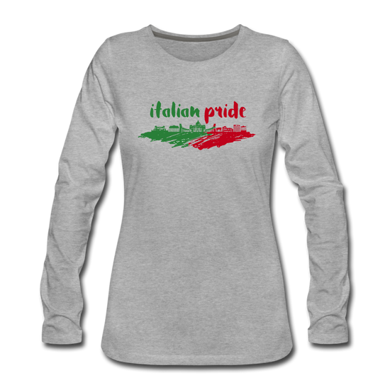 Italian Pride Women's Longsleeve - heather gray