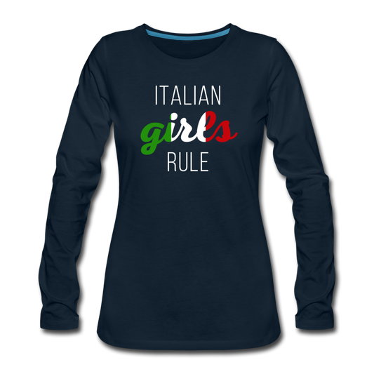 Italian girls rule Women's Longsleeve - deep navy