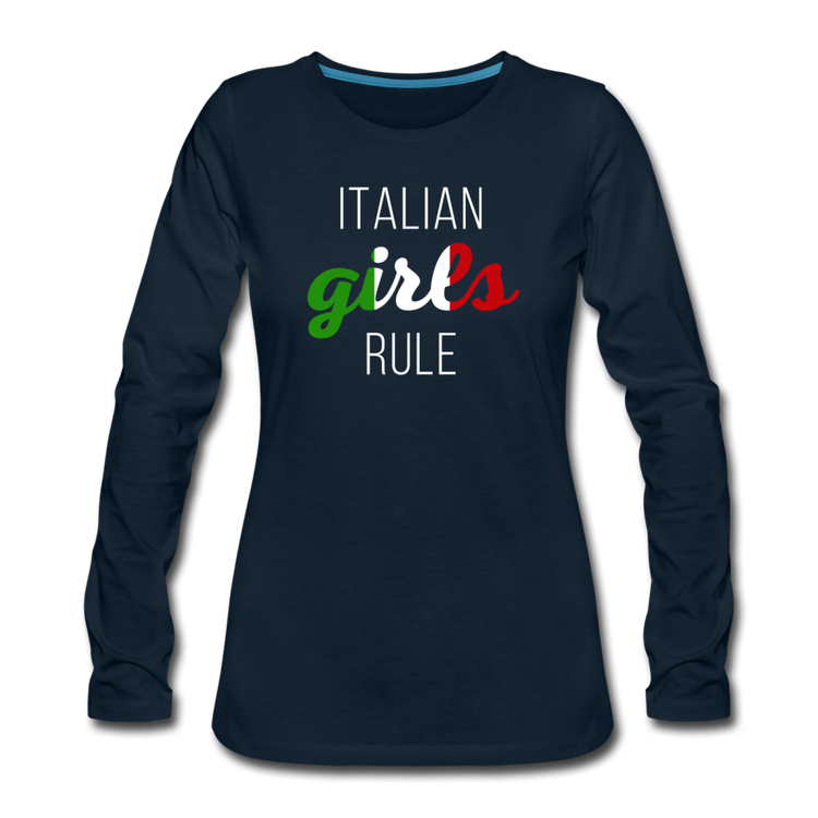 Italian girls rule Women's Longsleeve - deep navy