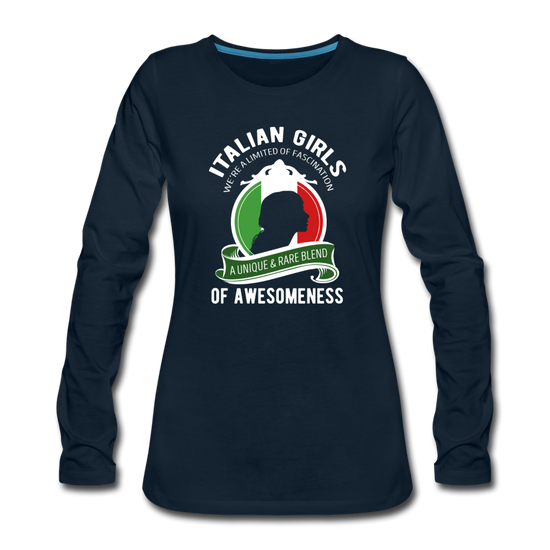 Italian Girls a unique & rare blend Women's Longsleeve - deep navy