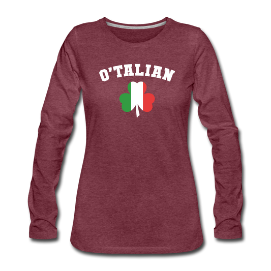 O'talian St. Patrick's Women's Longsleeve - heather burgundy