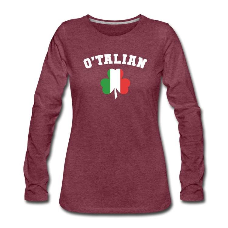 O'talian St. Patrick's Women's Longsleeve - heather burgundy