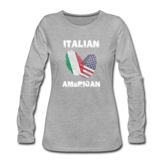 Italian American Women's Longsleeve - heather gray