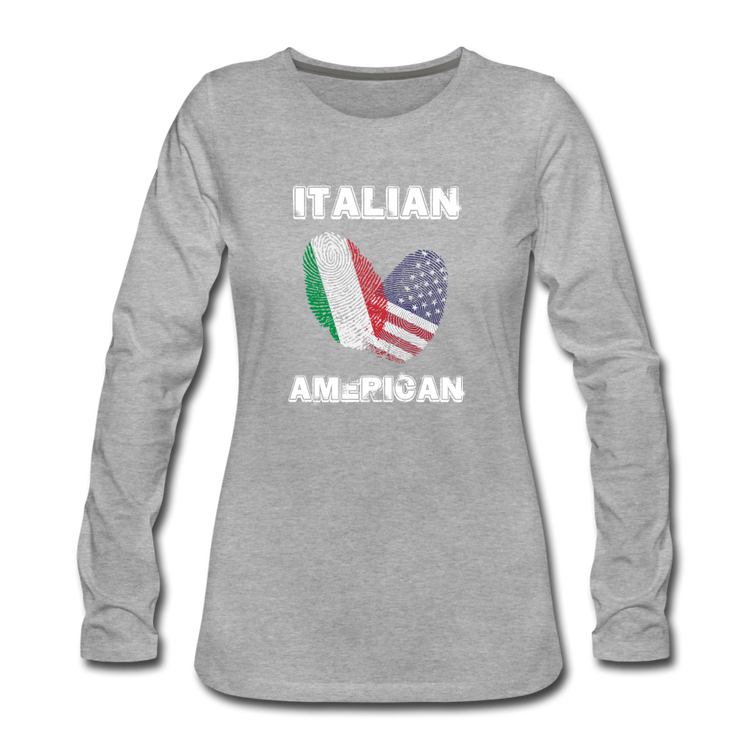 Italian American Women's Longsleeve - heather gray