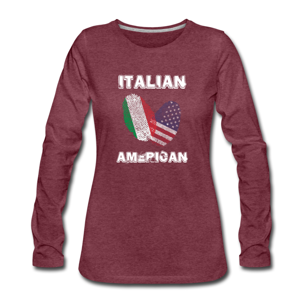 Italian American Women's Longsleeve - heather burgundy