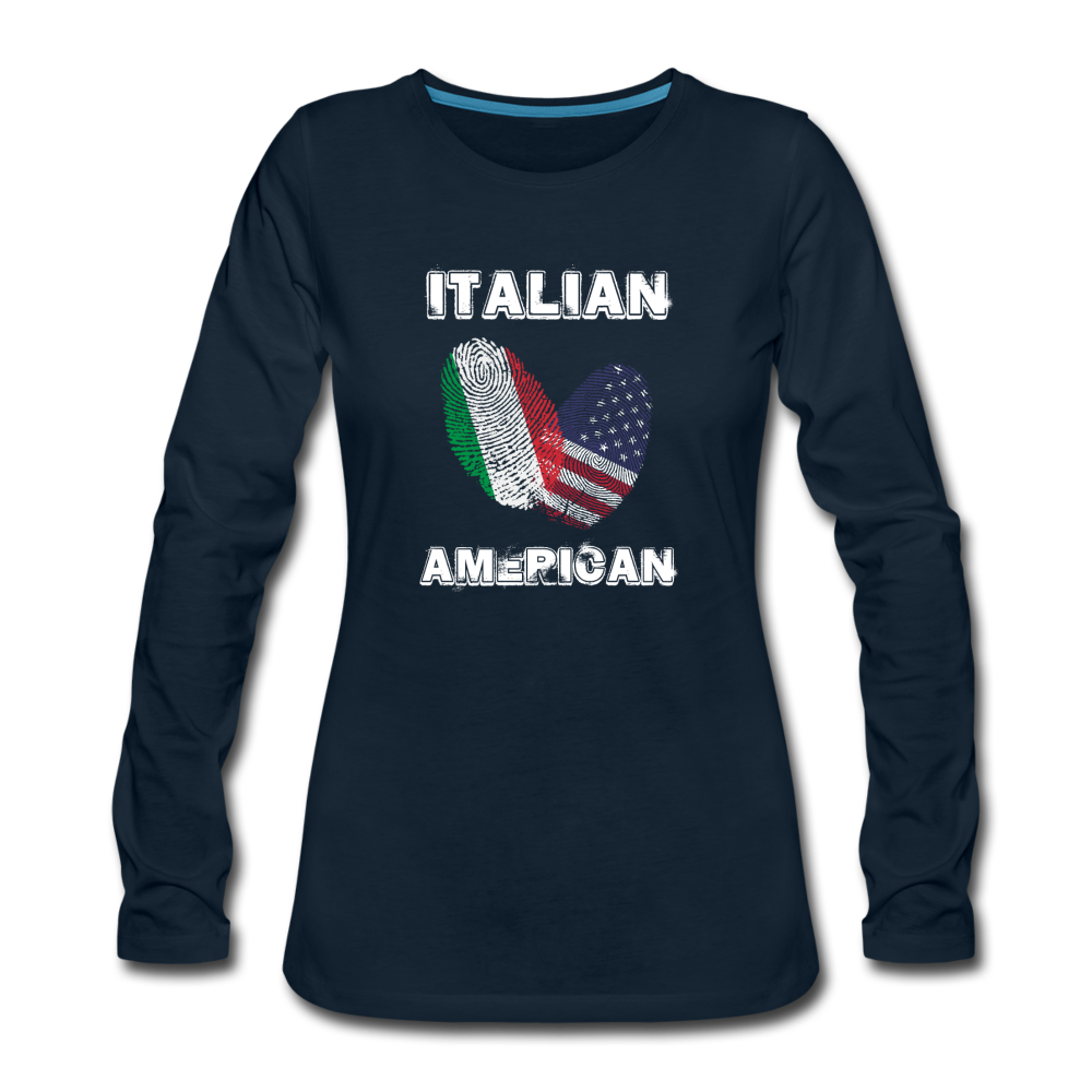 Italian American Women's Longsleeve - deep navy
