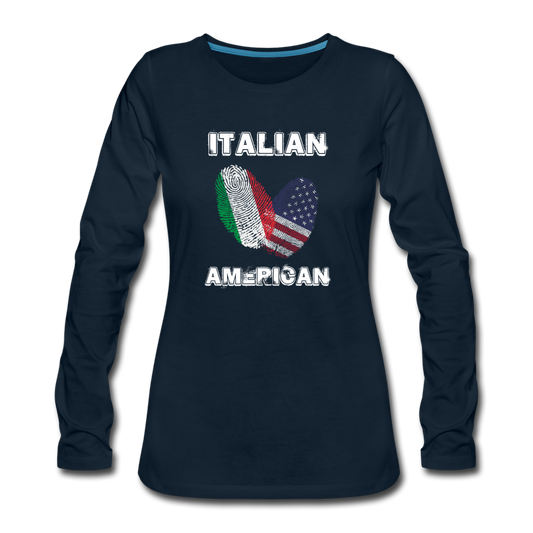 Italian American Women's Longsleeve - deep navy